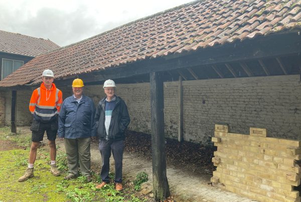 Alford Manor House - Left to Right Charlie Brooks Probus Construction, Councilor Graham Marsh and Alford Manor House Trustee Richard Quantrell